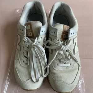 New Balance Women's 574 Sneakers in Beige, Size 8
